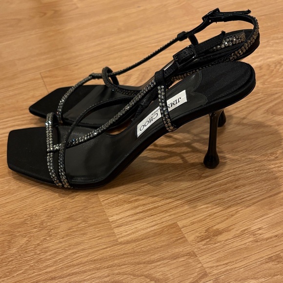 Jimmy Choo Black Heels with Silver Accents - Picture 2 of 8